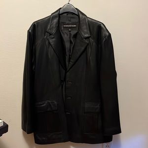 Charles Klein leather black jacket XXL